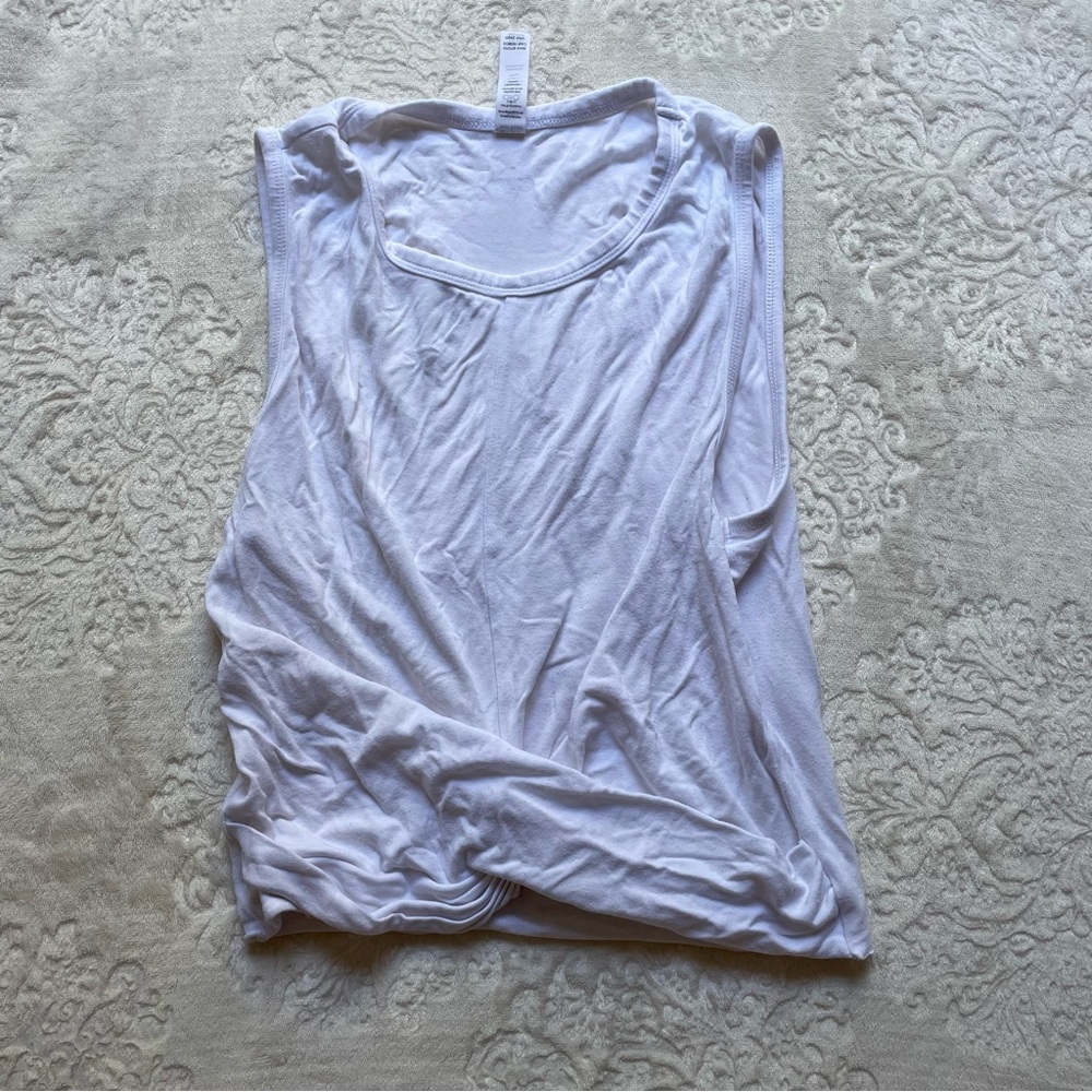 White Alo Yoga Twist Front Tank Top